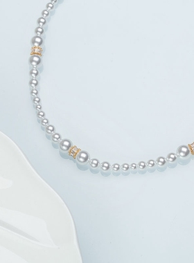 MPAY2025新款高级感简约锆石珍珠项链