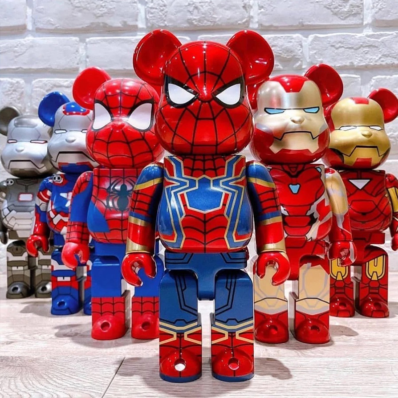 蜘蛛侠暴力熊手办钢铁侠模型摆件bearbrick1000%漫威公仔礼物男生