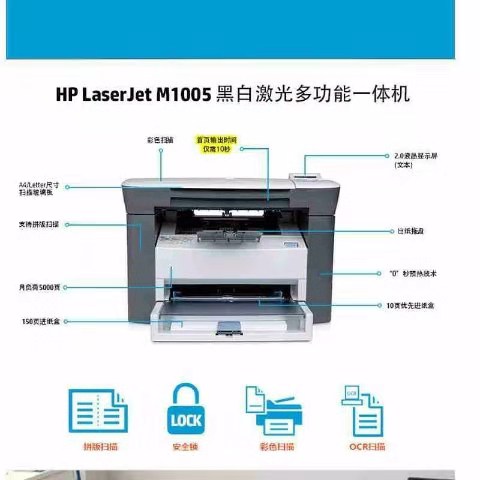 惠普HPm1005HP1136黑白激光无线家庭小型复印扫描打印机一体机-图2