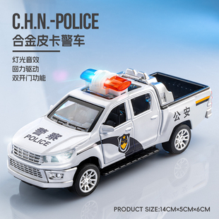 合金警车救护车皮卡越野车儿童玩具生日礼物