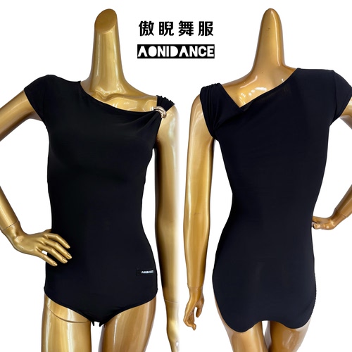 傲睨舞服拉丁舞服摩登舞服上衣练舞教课夏季两穿连体操服Q88 - 图0
