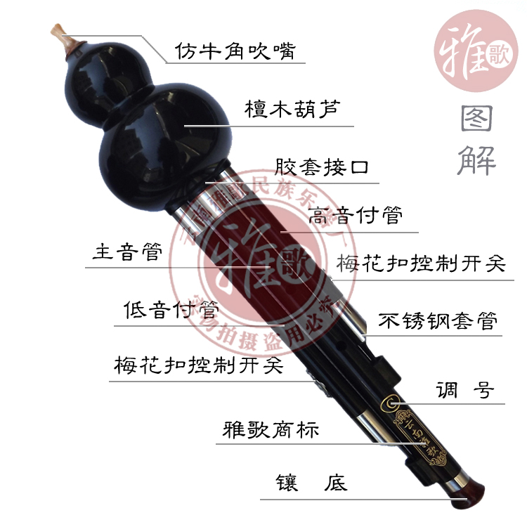 调可选 D 小 B 降 C YZ 红木葫芦丝演奏型葫芦丝 高级黑檀木 云南雅歌 调可选 D 小 B 降 C YZ 红木葫芦丝演奏型葫芦丝 高级黑檀木 云南雅歌