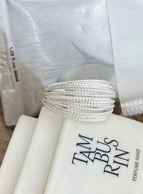 多层车花线条戒指女时尚个性简约百搭几何开口指环气质食指戒潮