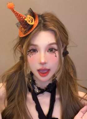万圣节头饰南瓜帽子发夹可爱搞怪骷髅头扭扭棒发卡夹子拍照发饰品