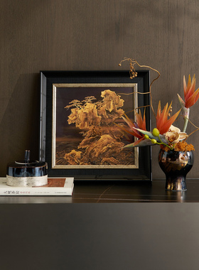 中式圆形托盘收纳盒花器摆件搭配