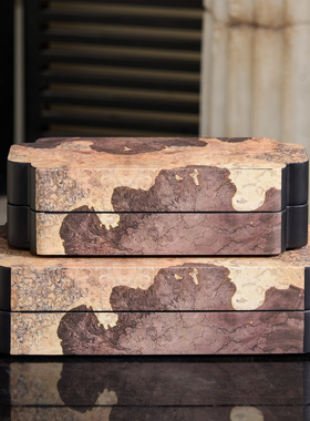 集设新中式枯枝雕塑收纳盒搭配