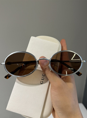 防紫外线金属框老钱风墨镜