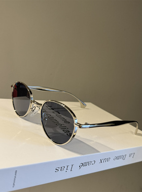 茶色金属圆框夏季防晒太阳镜