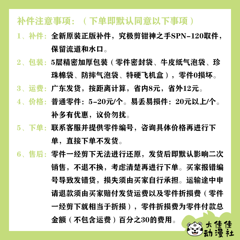 全新补件 万代拼装 FRS 数码宝贝 战斗暴龙兽 零件 - 图0
