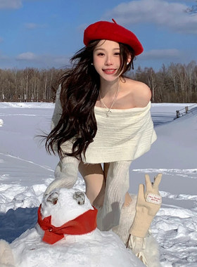 纯色女生贝雷帽保暖秋冬季