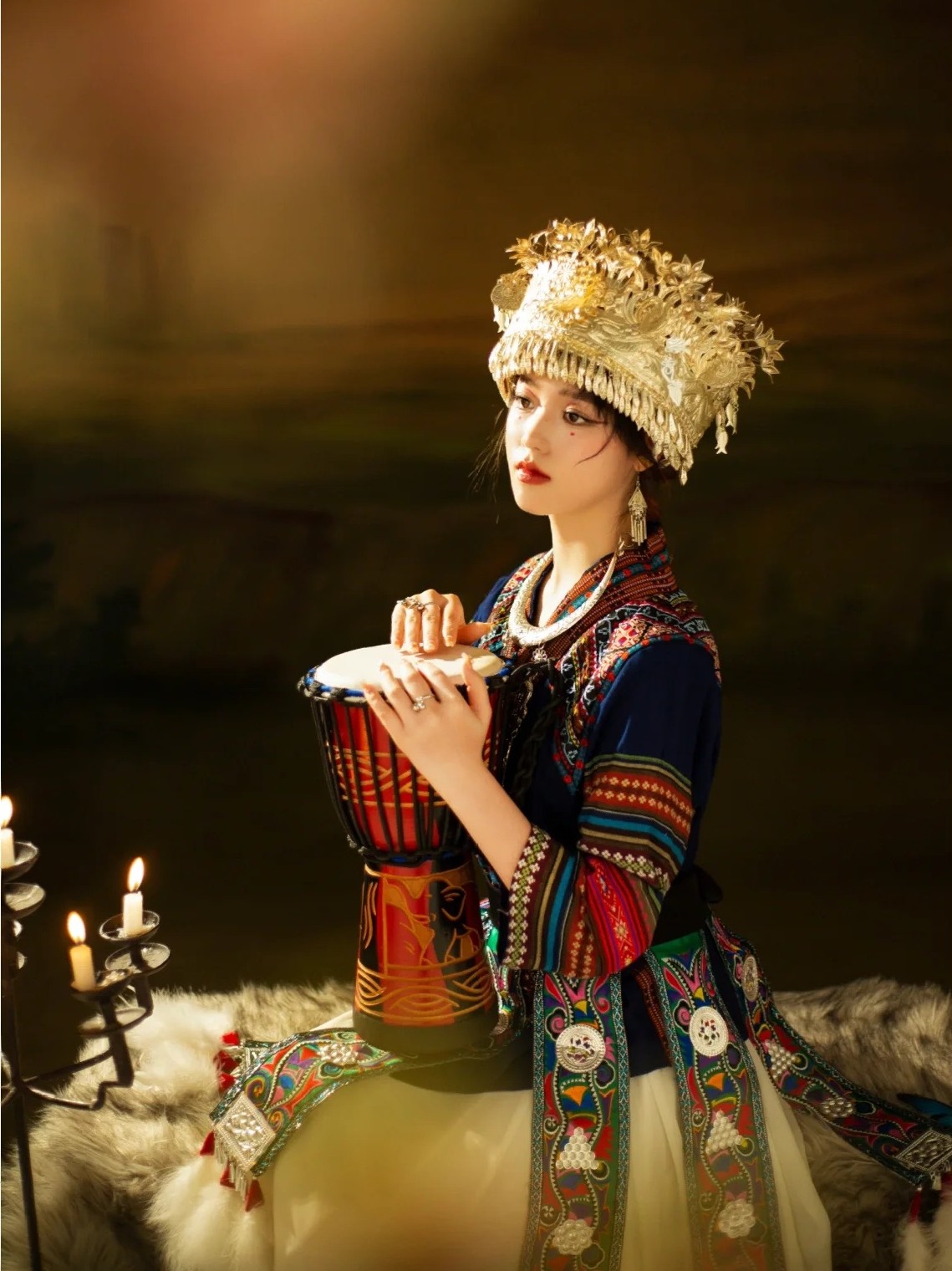 少数民族苗族服装民族风苗疆少女套装头饰项圈土家族旅拍舞台装新,淘宝优惠券,粉丝福利购,淘宝优惠卷