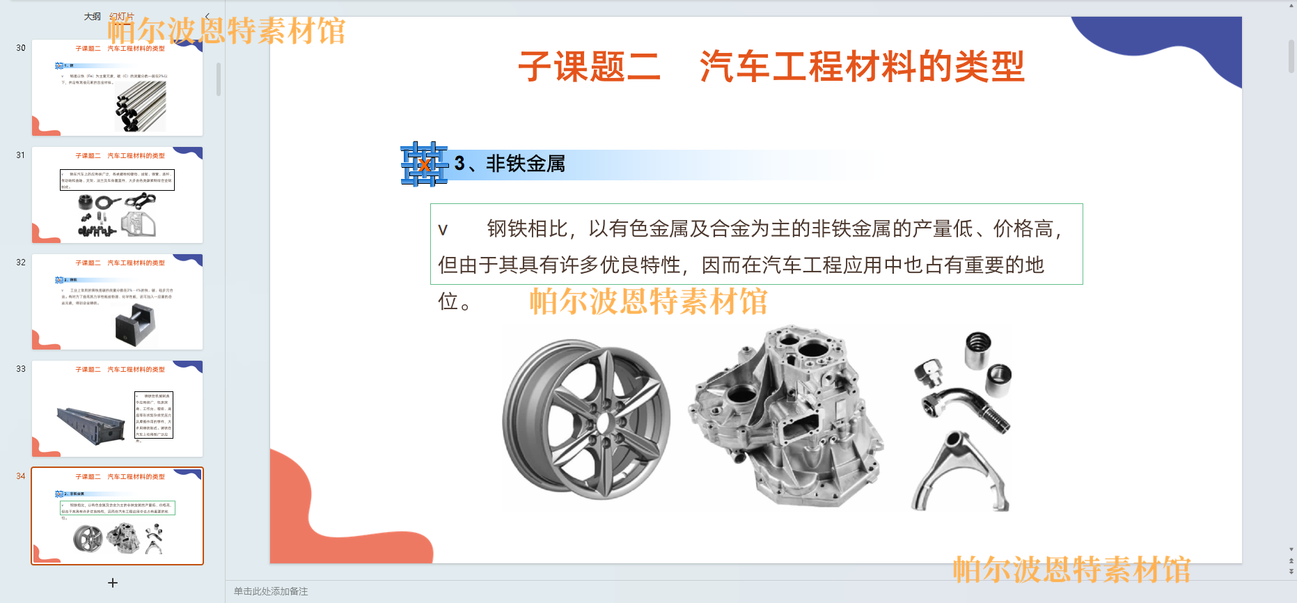 汽车工程材料PPT课件教案试卷题讲课备课详案装饰结