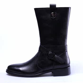 ດູໃບໄມ້ລົ່ນແລະລະດູຫນາວການປະຕິບັດເກີບຍາວສໍາລັບຜູ້ຊາຍໃນ nightclubs trendy zipper cowhide boots ເກີບຫນັງຍາວເກີບເກີບດຽວເກີບໂລຫະ