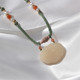 Lotus pink safety lock pendant natural Hetian jade