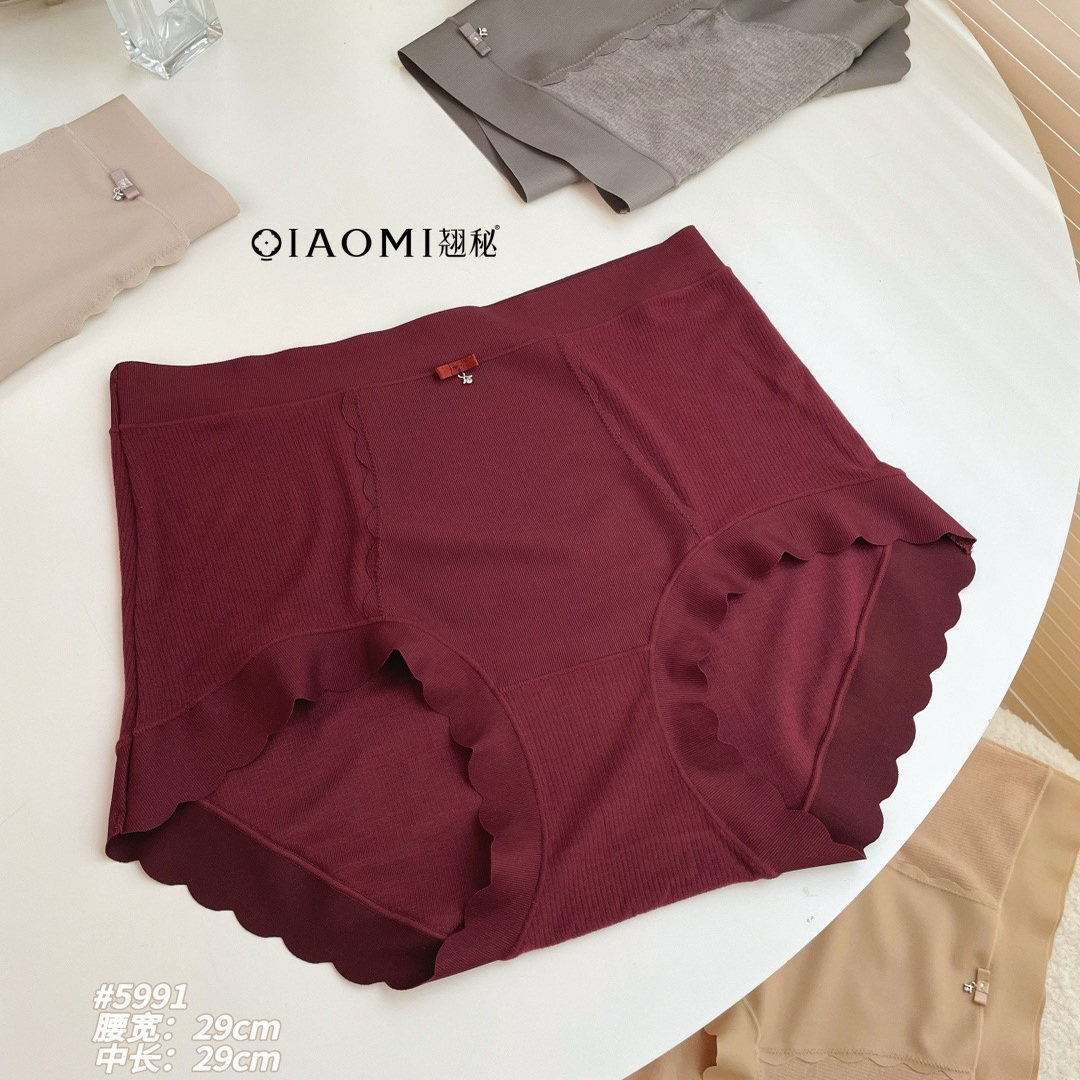 翘秘女士内裤5991中高腰秋冬磨毛暖芯纱高弹大版胖MM纳米螺纹裤头,淘宝优惠券,粉丝福利购,淘宝优惠卷