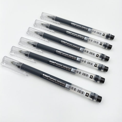 晨光大容量一体式全针管签字笔学生考试0.5mm黑蓝红水笔 AGPV3401 - 图0