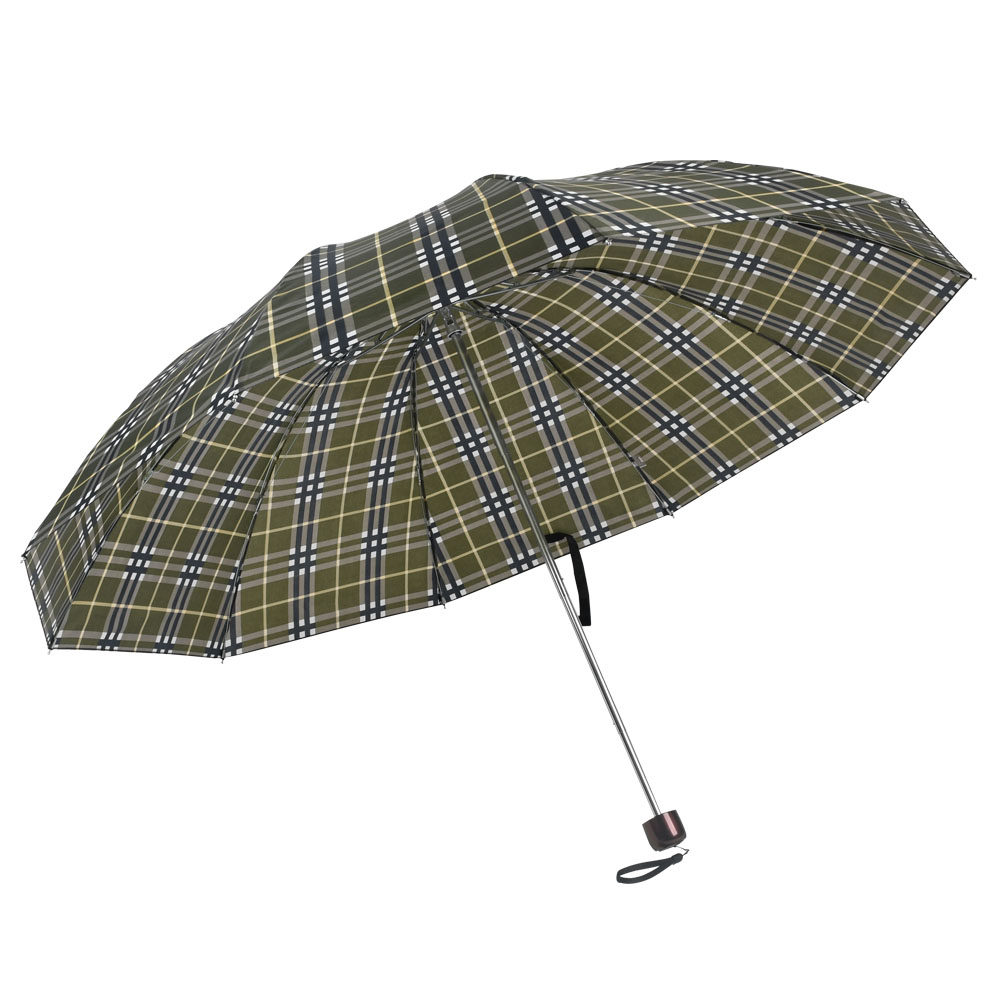 19新品天堂伞英伦格子男女通用加大商务伞钢骨三折雨伞手动折叠伞,淘宝优惠券,粉丝福利购,淘宝优惠卷