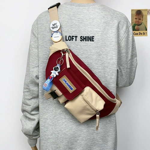 Нагрудная сумка подходит для мужчин и женщин, трендовая сумка через плечо, сумка на одно плечо, японский рюкзак, мобильный телефон для отдыха, поясная сумка