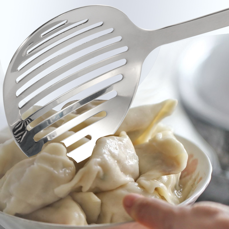 304不锈钢漏铲家用煎饼平铲厨房翻面煎鱼牛排铲单个炒菜漏油铲子 - 图0