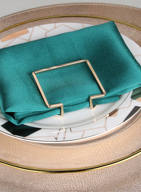 方形三角黄铜餐扣酒店口布环摆件