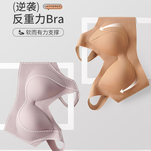 反重力内衣女小胸聚拢上托无痕文胸运动美背心式孕妇收副乳防下垂 - 图0