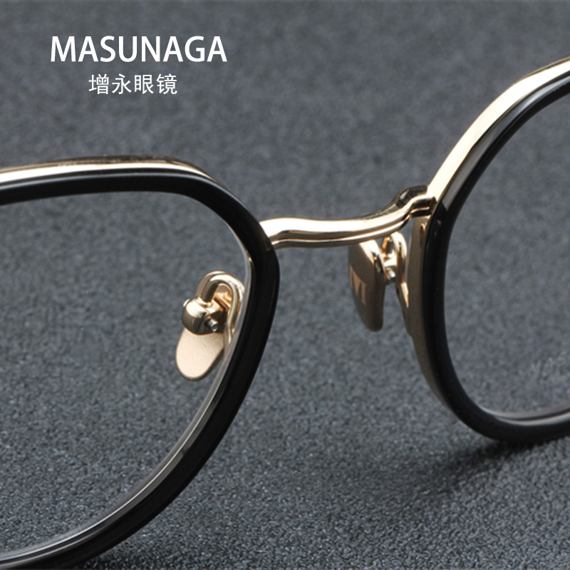 新款Masunaga增永眼镜日本手工眼镜框复古圆框钛近视眼镜架 TANGO - 图3