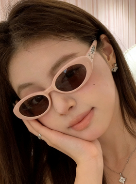 粉色猫眼墨镜女辣妹小框小脸防紫外线近视太阳眼镜女潮墨镜凹造型