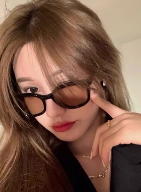 韩版潮黑框墨镜女圆脸显瘦