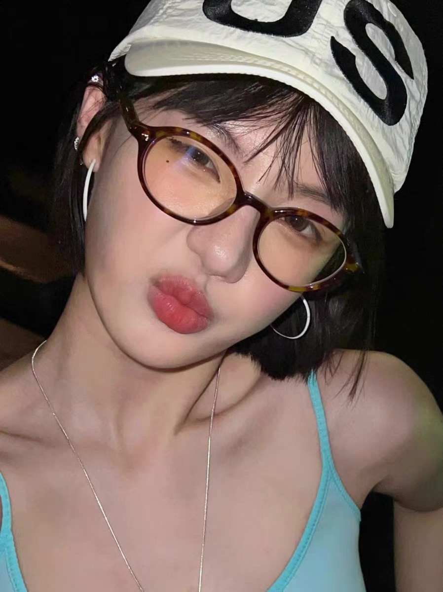 复古椭圆形书呆子方圆脸素颜眼镜女豹纹色小框可配度数近视平光镜 - 图3