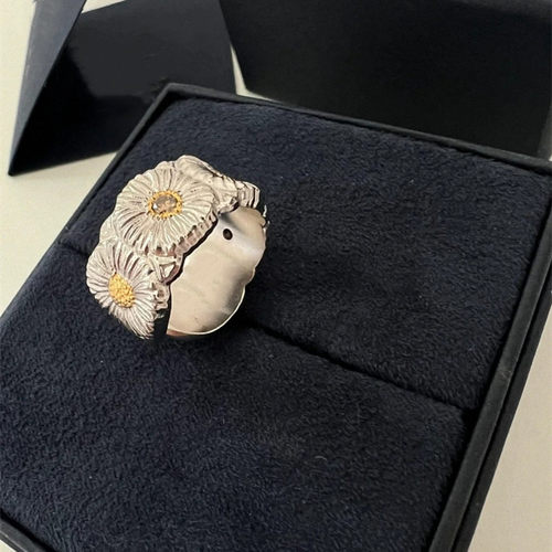 小雏菊戒指 纯银带钻小花朵指环开口可调节男女情侣对戒设计ins潮 - 图1