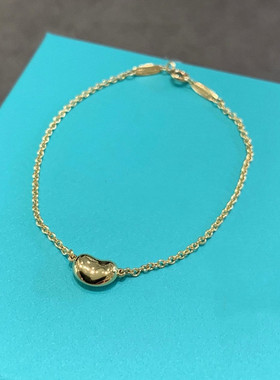 豆豆手链 女纯银925镀金色玫瑰金光面豌豆相思豆吊坠手环手饰高级