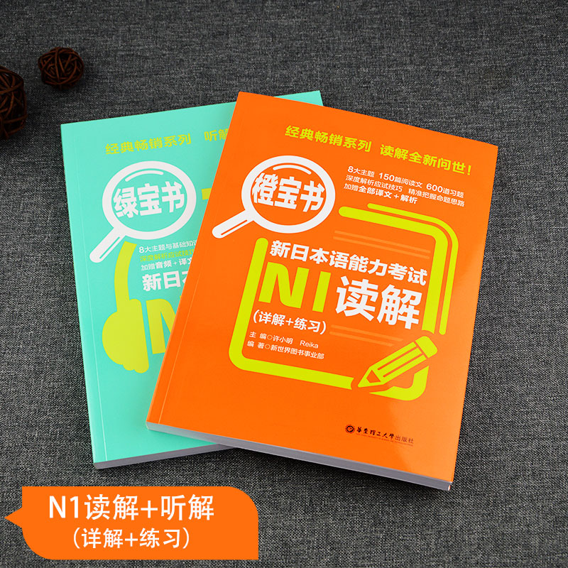 【日语N1全4本】新日语能力考试红宝书词汇+蓝宝书文法+橙宝书读解+绿宝书听解(解析练习音频)日本语自学语法单词听力教材教程书籍-图0