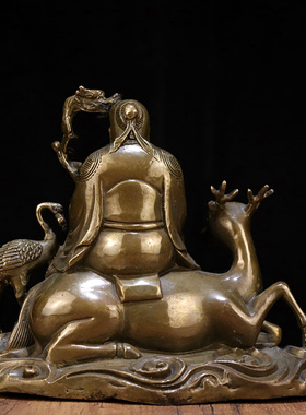 纯铜寿星老人寿星公南极仙翁老寿星摆件 健康长寿送长辈祝福礼品