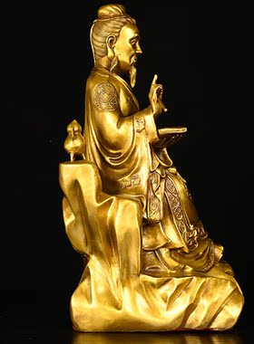 纯铜神医华陀神像摆件中医馆药店名医孙思邈真人药王医圣铜像摆件
