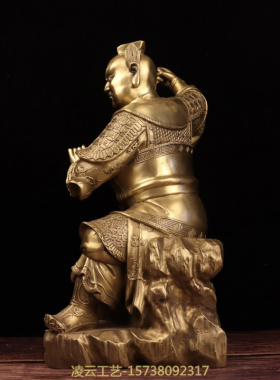 纯铜鉴斋菩萨家用寺庙斋堂供奉彩绘纯铜监斋使者大圣紧那罗王佛像