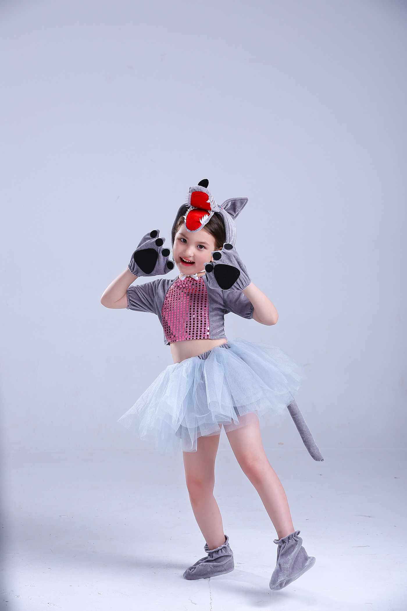 新款灰太狼 大灰狼儿童动物表演服幼儿园卡通舞台演出服话剧装扮