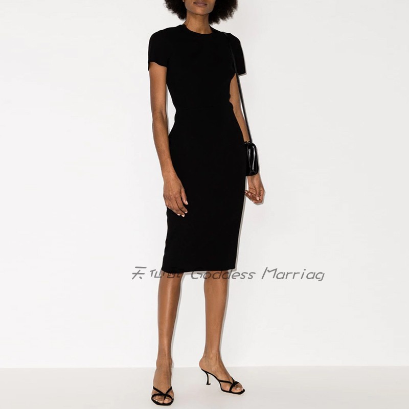 晚礼服显瘦短款时尚年会派对平时可穿宴会晚装小礼服修身连衣裙女 - 图1