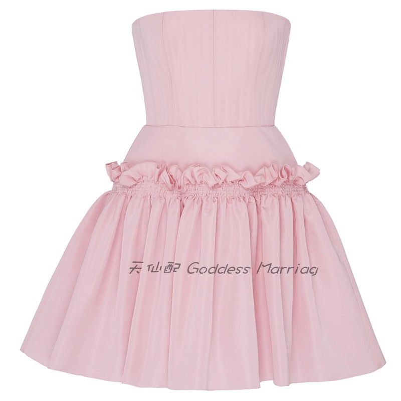 宴会晚礼服裙短款2024新款网红派对酒会晚宴主持年会小礼服连衣裙