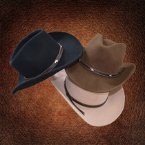 Western Denim Hat Wool Soft Felt Riding Hood Western Cowboy Riding Gear