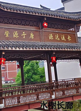 定制实木挂落长廊花格美人靠花格仿古栏杆吴王靠凉亭坐凳倒挂门楣