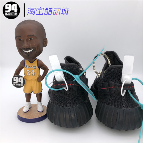 Adidas YEEZY 350V2黑椰子黑魂镂空黑天使反光男女休闲跑鞋FU9006 - 图1