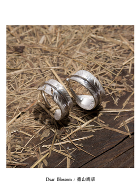 印第安鹰羽戒指男女复古银饰尾戒