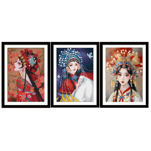 钻石画2026新款5d粘满钻古风花旦客厅中国风戏曲手工点贴钻十字绣 - 图3