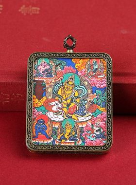 黄财神唐卡真品西藏饰尼泊