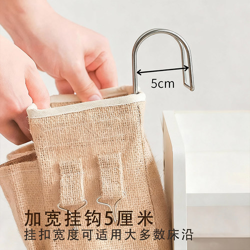 布艺床头收纳袋挂袋学生宿舍上铺挂篮神器杂物整理置物袋寝室床边 - 图3