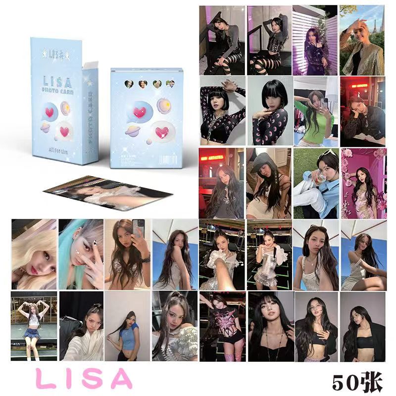 BLACKPINK镭射小卡50张粉墨Lisa金智秀朴彩英金智妮高清lomo卡集 - 图0
