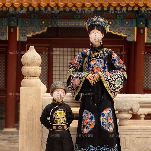 清朝皇帝吉服贵妃服装皇故宫格格写真小品旗服董古装古风连衣裙 - 图1