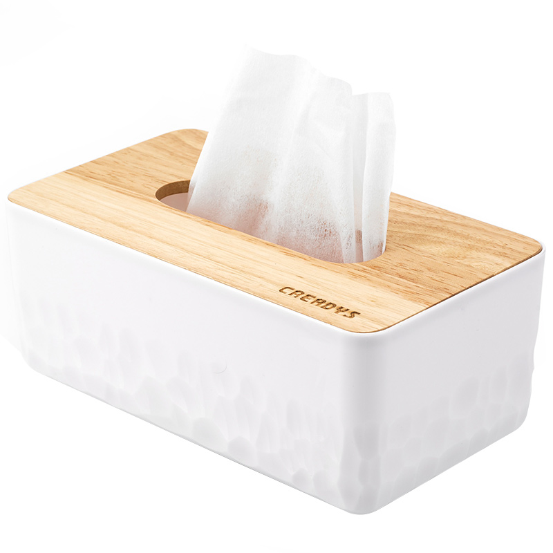 简约北欧纸巾盒 创意橡木质盖抽纸盒 时尚现代客厅家居餐厅纸巾盒