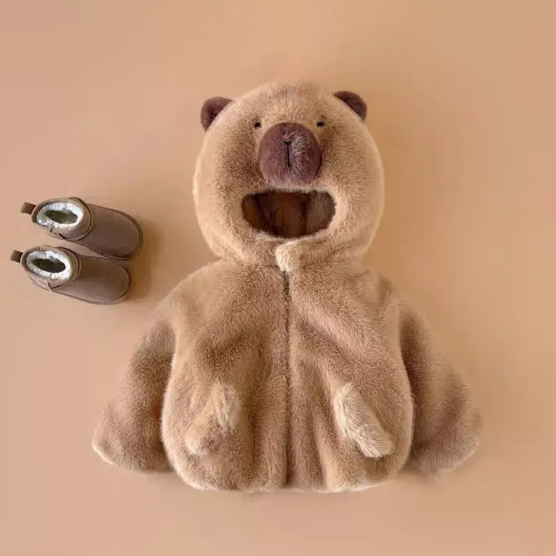 男女童冬季加厚外套2025新款儿童韩版加绒加厚卡皮巴拉毛毛衣外套,淘宝优惠券,粉丝福利购,淘宝优惠卷