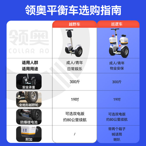 领奥智能电动自动平衡车智能上班成年代步双轮沙滩大轮胎巡逻越野 - 图0